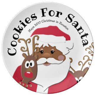 Cookies for Brown Santa Large Plate