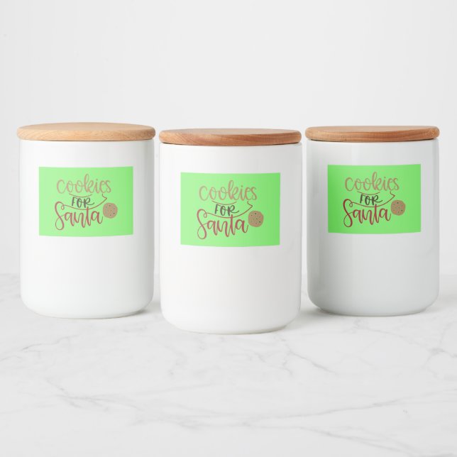 Cookies for Santa 1 Food Container Label Storage (Bottles)