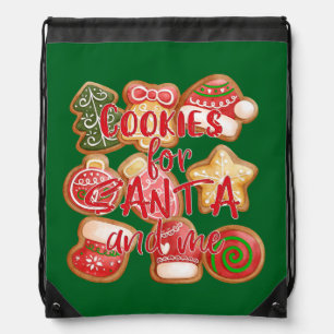 Cookies For Santa And Me - Christmas Drawstring Bag