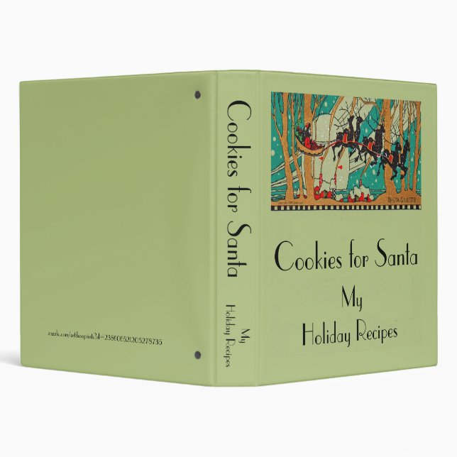 Cookies for Santa Art Deco Recipe Binder (Background)