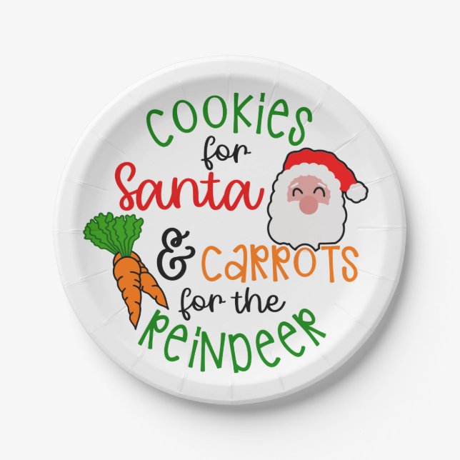 Cookies for Santa & Carrots for Reindeer Paper Plates (Front)