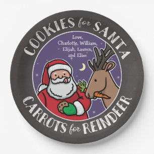 Cookies For Santa, Carrots Reindeer, Chalkboard Paper Plates