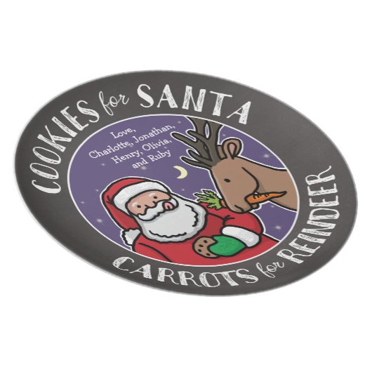 Cookies For Santa, Carrots Reindeer, Chalkboard Plate (Right Side)