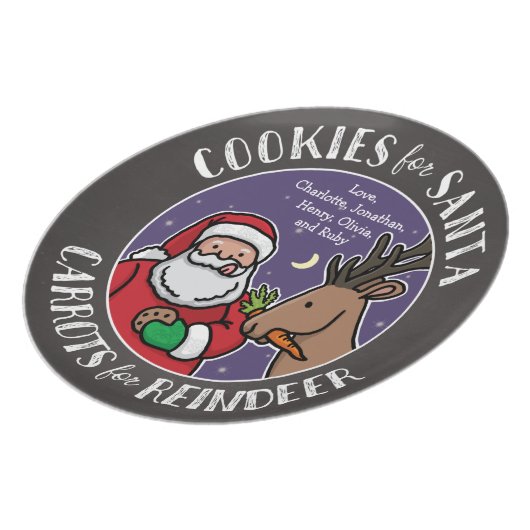 Cookies For Santa, Carrots Reindeer, Chalkboard Plate (Left Side)