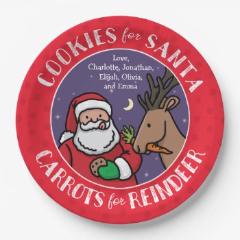 Cookies For Santa  Carrots Reindeer  Personalized Paper Plates by DuchessOfWeedlawn at Zazzle