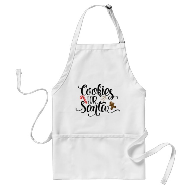 Cookies For Santa Christmas Baking Adult Apron (Front)