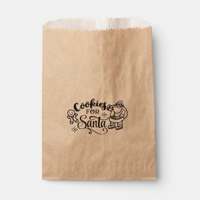 COOKIES FOR SANTA Christmas Holiday Favor Treat Favor Bag (Front)