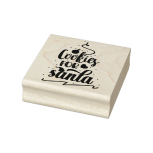 Cookies for Santa Christmas rubber stamp