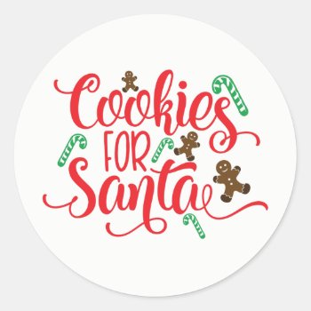 Cookies For Santa Classic Round Sticker by totallypainted at Zazzle