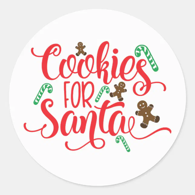 Cookies for Santa Classic Round Sticker | Zazzle