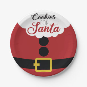 Cookies for Santa Claus Family Christmas Paper Plates