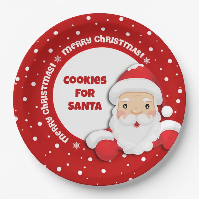 Cookies for Santa Custom Christmas  Paper Plates (Front)