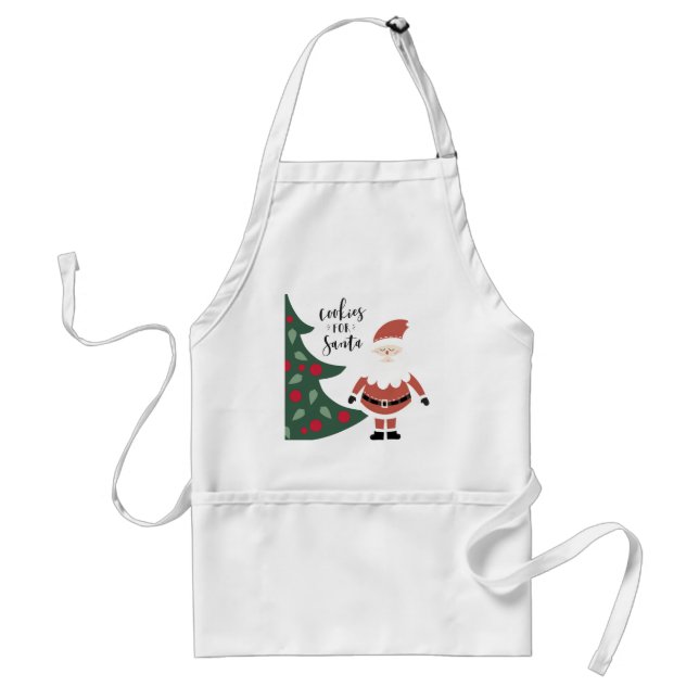 Cookies For Santa Cute Christmas Adult Apron (Front)