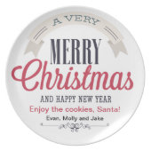 Cookies for Santa Dinner Plate (Front)