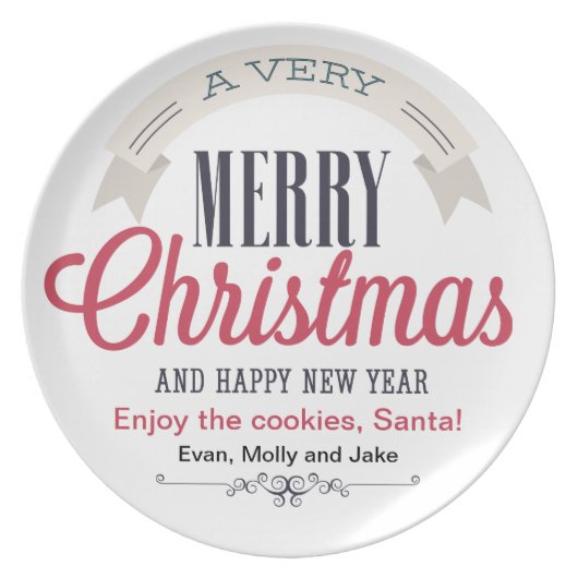 Cookies for Santa Dinner Plate (Front)