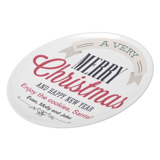 Cookies for Santa Dinner Plate (Left Side)