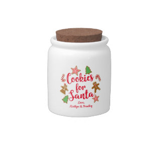 Cookies For Santa Festive Christmas Candy Jar