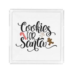 Cookies for Santa Fun Christmas Acrylic Tray