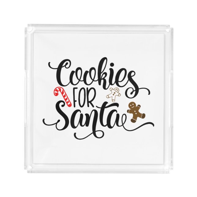 Cookies for Santa Fun Christmas Acrylic Tray (Front)