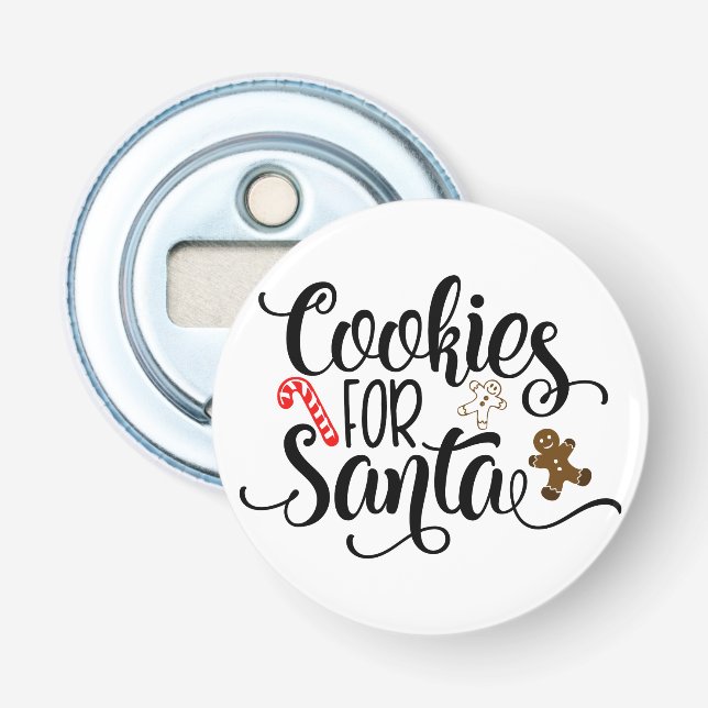 Cookies for Santa Fun Christmas Bottle Opener (Front)