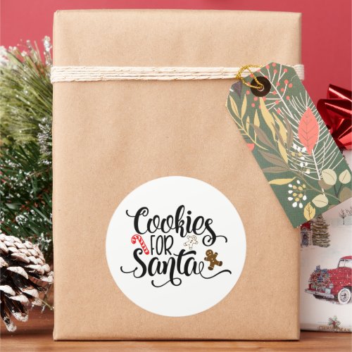Cookies for Santa Fun Christmas Classic Round Sticker