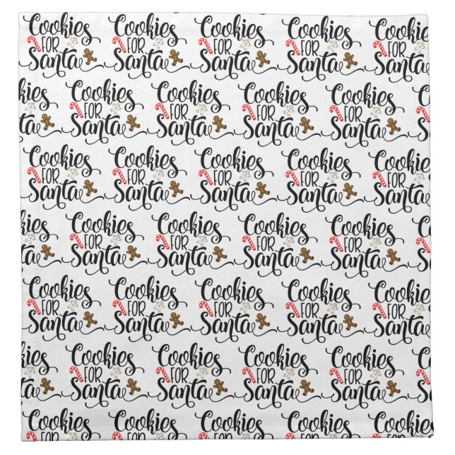 Cookies for Santa Fun Christmas Cloth Napkin (Front)