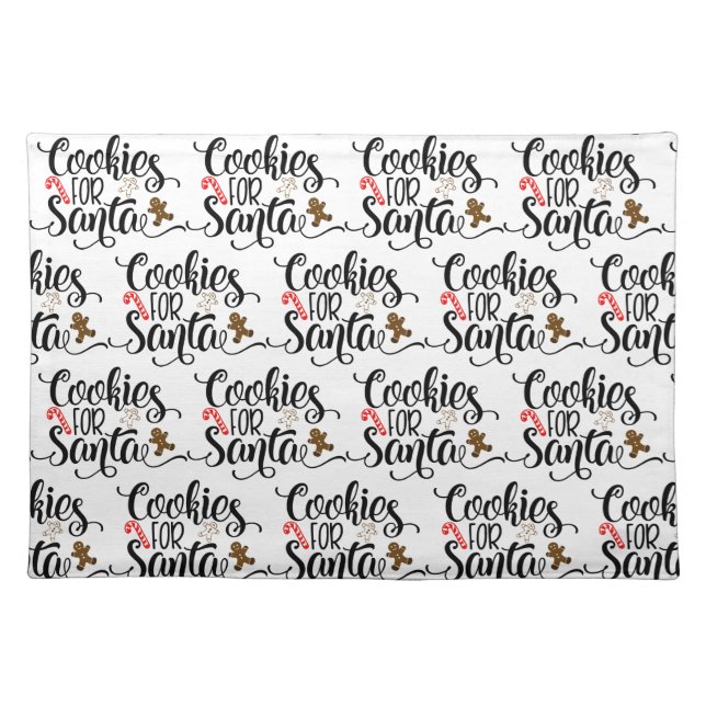 Cookies for Santa Fun Christmas Cloth Placemat (Front)