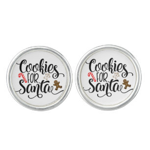 Cookies for Santa Fun Christmas Cufflinks