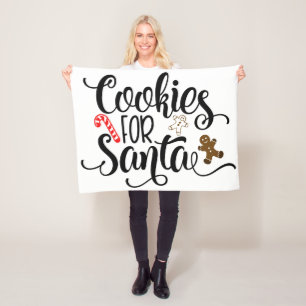 Cookies for Santa Fun Christmas Fleece Blanket