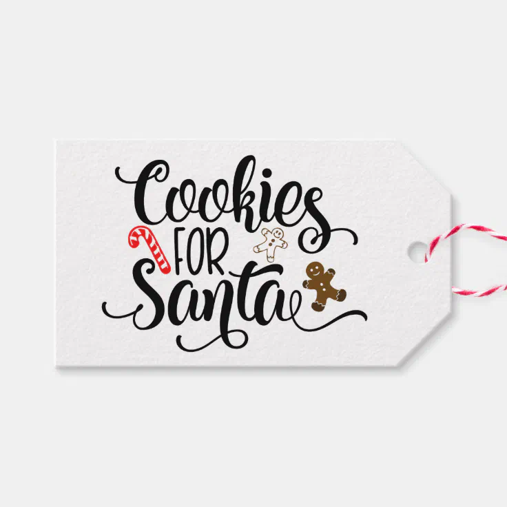 Cookies for Santa Fun Christmas Gift Tags | Zazzle