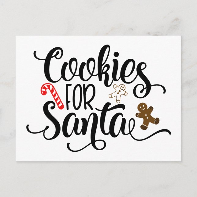 Cookies for Santa Fun Christmas Holiday Postcard (Front)