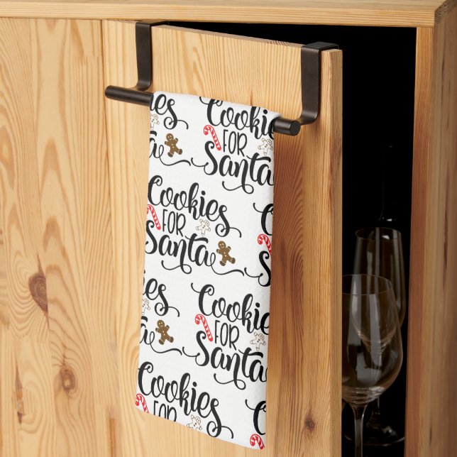 Cookies for Santa Fun Christmas Kitchen Towel (Thirds Fold)