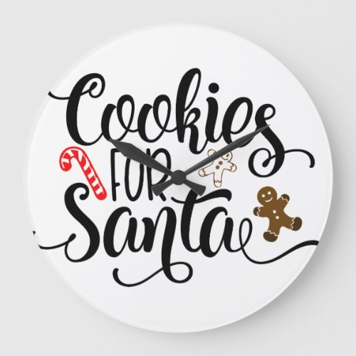 Cookies for Santa Fun Christmas Large Clock