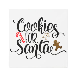 Cookies for Santa Fun Christmas Metal Print