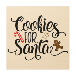 Cookies for Santa Fun Christmas Wood Wall Art