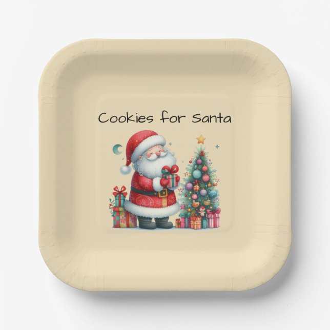 Cookies for Santa Paper Plates (Front)