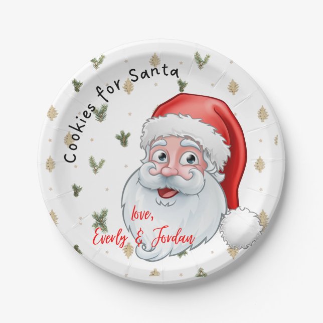 Cookies for Santa Paper Plates (Front)