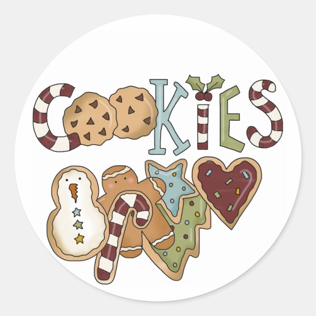Cookies for Santa Tshirts and Gifts Classic Round Sticker (Front)