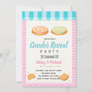 Cookies gender reveal party invitation