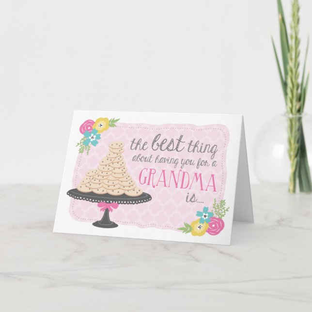 Cookies & Hugs Mother's Day Card for Grandma (Front)