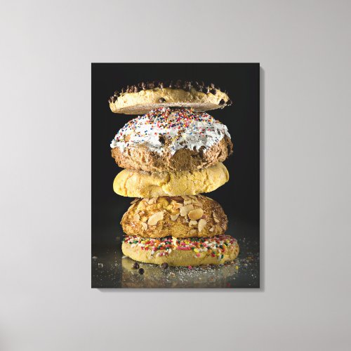 Cookies in a stack canvas print