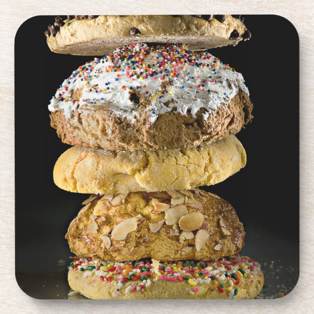 Cookies in a stack drink coaster (Front)