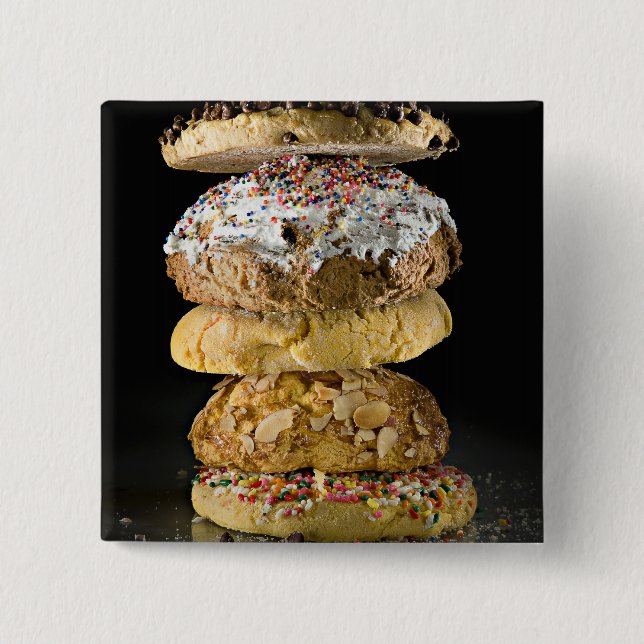 Cookies in a stack pinback button (Front)