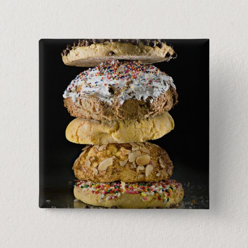 Cookies in a stack pinback button