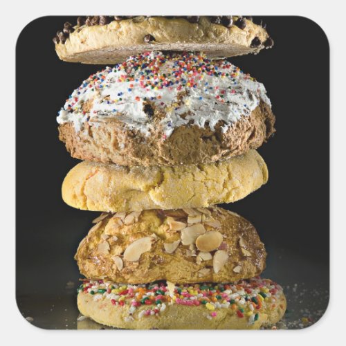Cookies in a stack square sticker