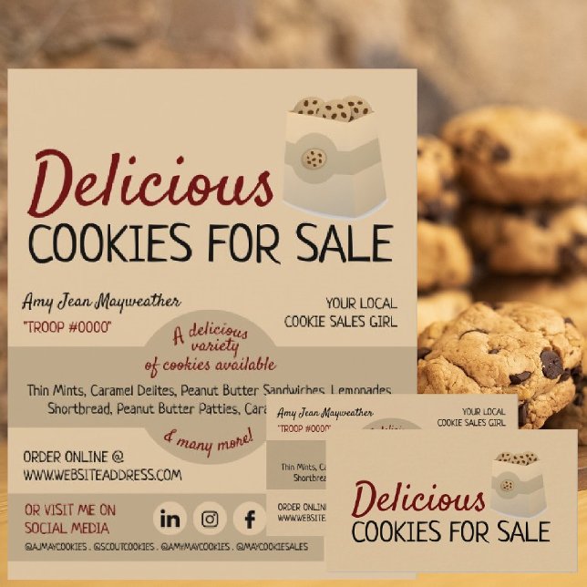 Cookies in Bag, Cookie Sales Fundraising Flyer (Creator Uploaded)