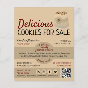 Cookies in Bag, Cookie Sales Fundraising Flyer
