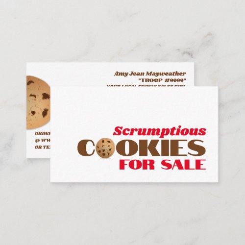 Cookies Logo Cookie Sales Fundraising Card