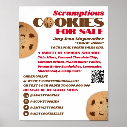 Cookies Logo Cookie Sales Fundraising Poster