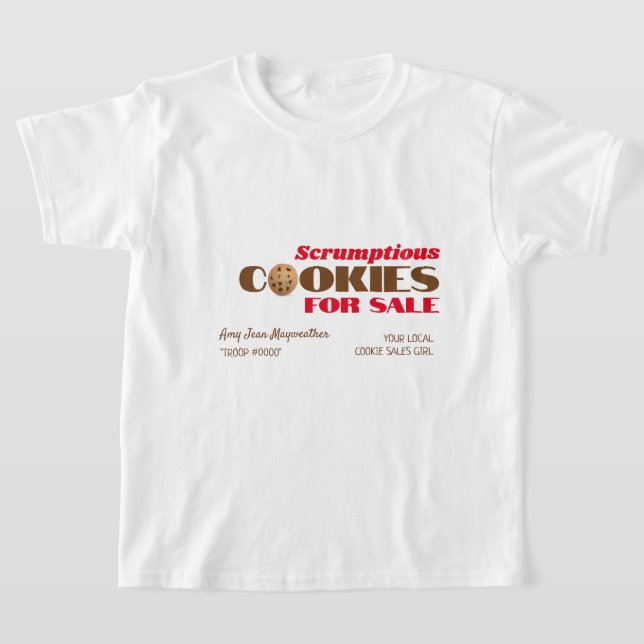 Cookies Logo, Cookie Sales Fundraising T-Shirt (Laydown)